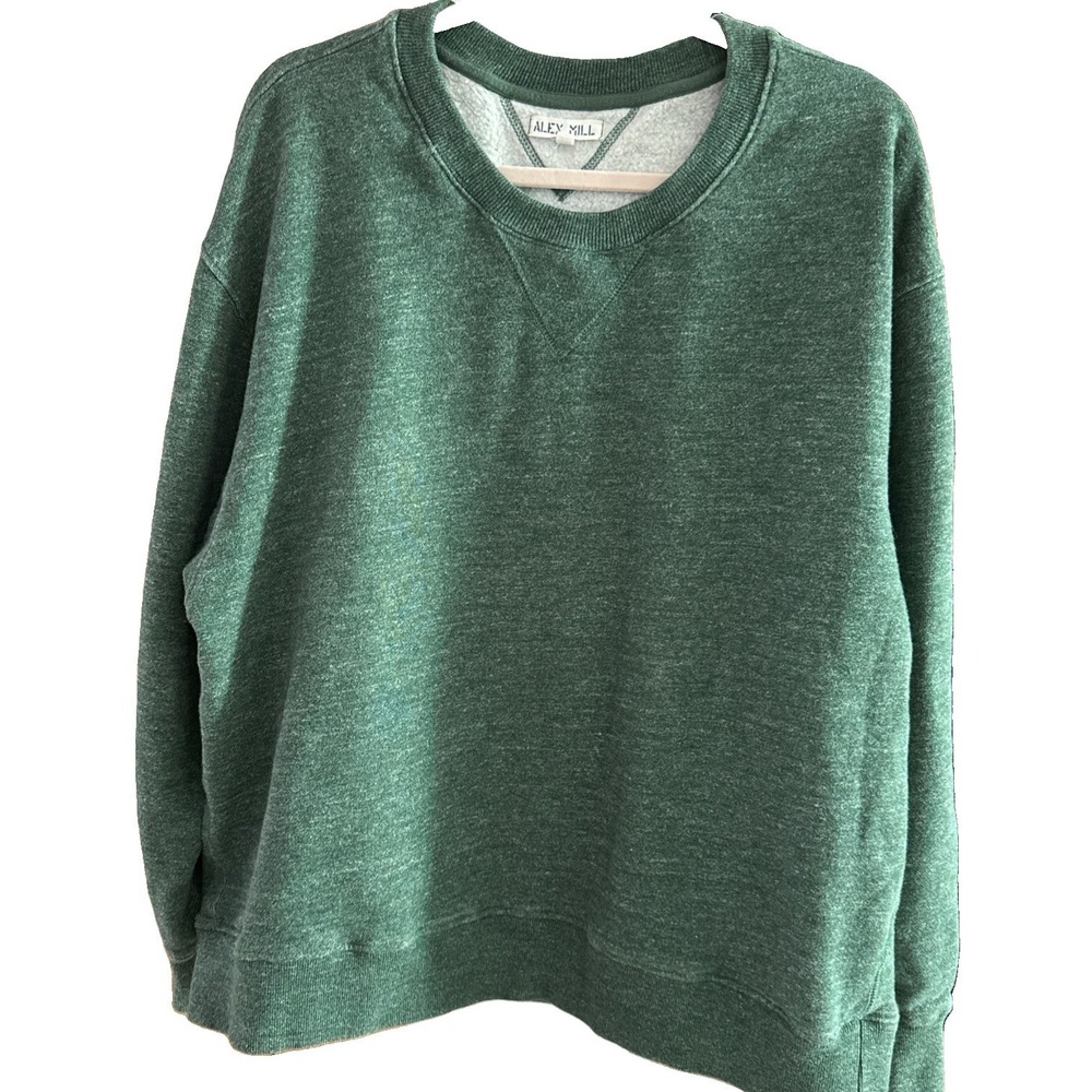 Alex Mill Sweatshirt Mens XL Pigmented Green Heavy Knit XL Soft Cotton Blend